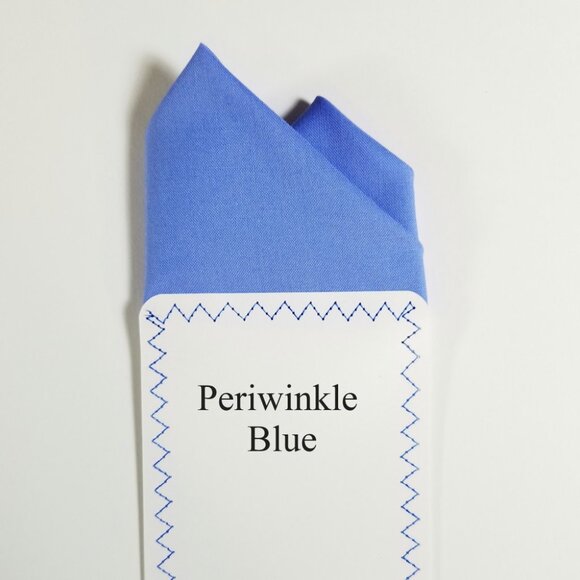 New - Periwinkle Blue Cotton Pre-Folded Pocket Square Handkerchief Insert - Picture 3 of 6